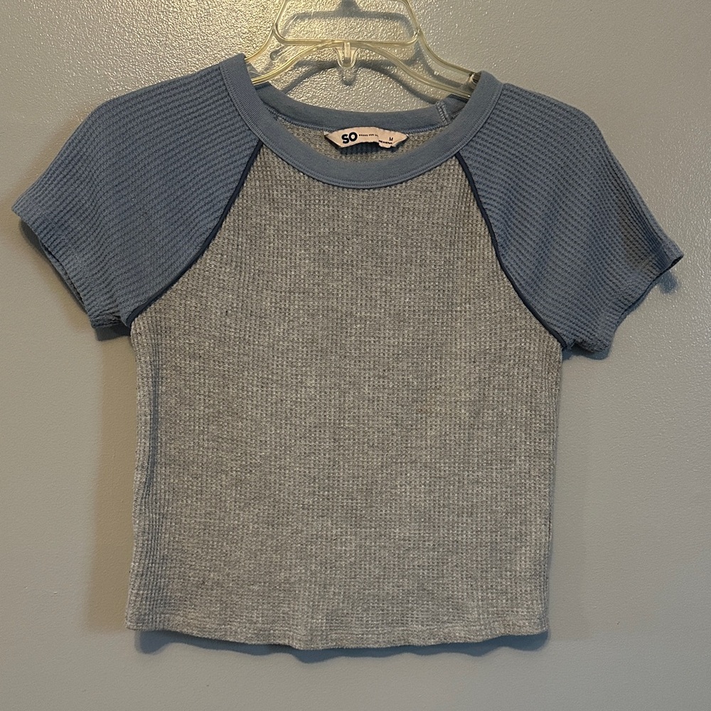 SO Two-Tone Blue and Gray Short Sleeve Tee